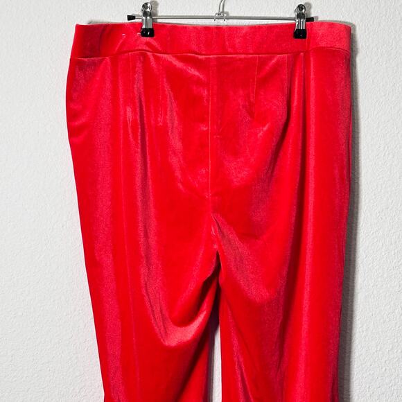 NEW Lane Bryant Velvet Flare Pant Holiday Red No Gap Waist Band Size 16 Comfy XL - Picture 8 of 9